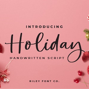 Holiday Font - Christmas Font, Bouncy Script Font, Modern Calligraphy, Cricut Font, Handlettering Font, Boho Font, Winter Font