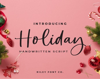 Holiday Font - Christmas Font, Bouncy Script Font, Modern Calligraphy, Cricut Font, Handlettering Font, Boho Font, Winter Font