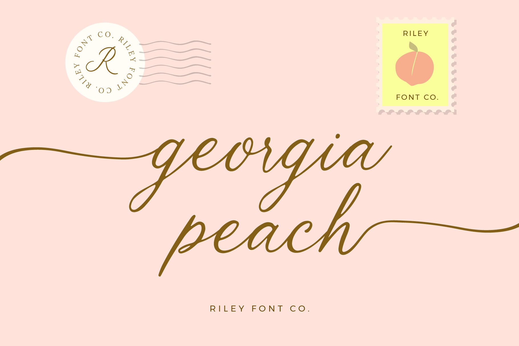 Peach Font Wedding Calligraphy Font, Cricut Font With Tails, Logo Font, Handwritten