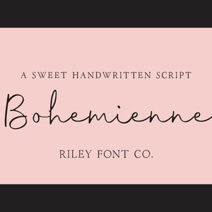 Bohemienne Schriftart - Signatur-Logo-Schrift, handgeschriebenes Drehbuch, Hochzeits-Schrift, kursive Schrift, schicke Schrift, Boho-Schrift, Signatur-Schrift