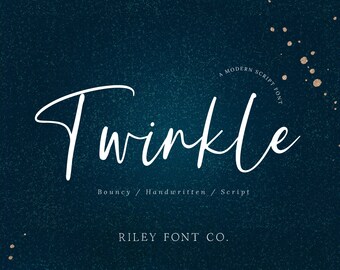 Twinkle Font - Bouncy Handwritten Script, Modern Calligraphy, Cricut Font, Procreate Font, Feminine Font, Quote Font, Commercial Use Fonts