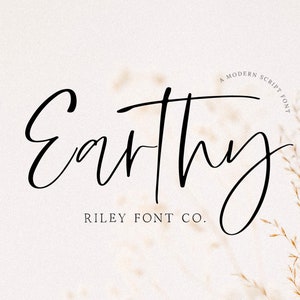 Earthy Font - Modern Handwritten Script, Boho Wedding Font, Chic Font, Elegant Font, Organic Font, Logo Font, Procreate Font, Commercial Use