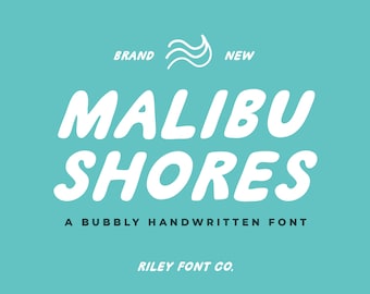 Malibu Shores Font - Bubbly Font, Hipster Font, Logo Font, Bold Font, Boho Font, Procreate Font, Cricut Font, Commercial Use Font, Organic
