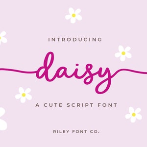 Daisy Font - Cute Cricut Font, Tails, monoline, craft font, script font, procreate font, cursive font, handwriting font, pretty font