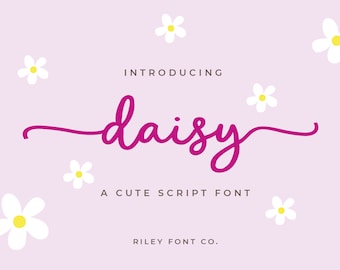 Daisy Schrift - Süße Cricut Schrift, Tails, Monoline, Handwerk Schrift, Schreibschrift, Procreate Schrift, Kursive Schrift, Handschrift Schrift, hübsche Schrift
