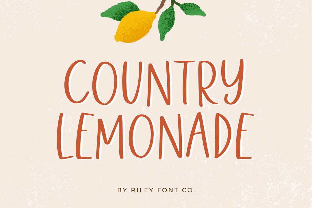 Country Lemonade Font Handwritten Font, Tall Font, Bold Font, Cricut