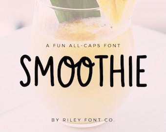 Smoothie Font - Handwritten Font, Tall Font, Bold Font, Cricut Font, Skinny Font, Farmhouse Font, Craft Font, Procreate Font, Fun Font