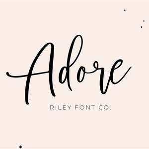 Adore Font - Bouncy Modern Calligraphy Script, Wedding Font, Cricut Font, Handwritten Cursive Font, Boho Font, Elegant Font, Feminine Font
