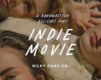 Indie Movie Font - Handwritten Font, Market Font, Bold Font, Cricut Font, Craft Font, Farmhouse Font, Fun Font, Procreate Font, Rustic Font