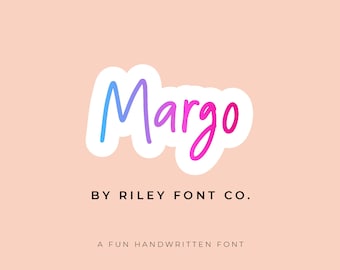 Margo Font - Casual Handwriting Font, Cute Font, Fun Font, Bold Font, Cricut Font, Smooth Font, Girly Font, Handwritten Font, Commercial Use