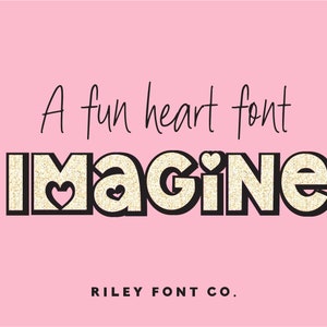 Carattere Imagine: carattere di San Valentino, carattere a cuore, carattere Cricut, carattere Procreate, carattere carino, carattere per bambini, carattere di creazione, carattere per uso commerciale, grassetto