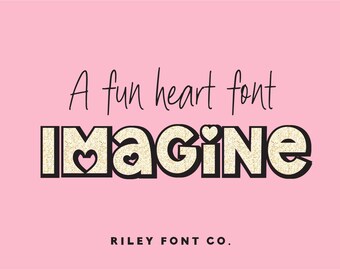 Imagine Font - Valentine's Day Font, Heart Font, Cricut Font, Procreate Font, Cute Font, Kids Font, Crafting Font, Commercial Use Font, Bold