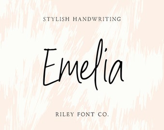 Emelia Font - Police d'écriture chic, police de logo, police Cricut, police féminine, police girly, police manuscrite, police à usage commercial, police décontractée