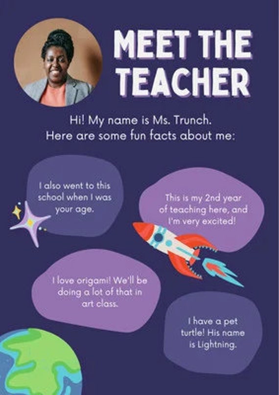 Classroom Meet the Teacher Poster Educational Printable and Etsy