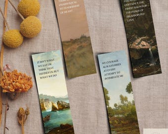 Jane Austen Bookmarks: Inspirational Quotes Gift (Instant Download)
