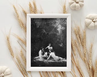 Forest Bathing Art Print: Victorian Botanist Wall Decor (5x7" Digital Download)