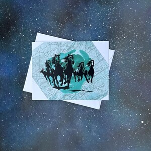 Running horses card