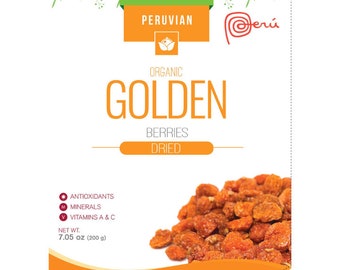 Organic Dried Golden Berries, Peruvian Superfood (200g/7.05 oz)