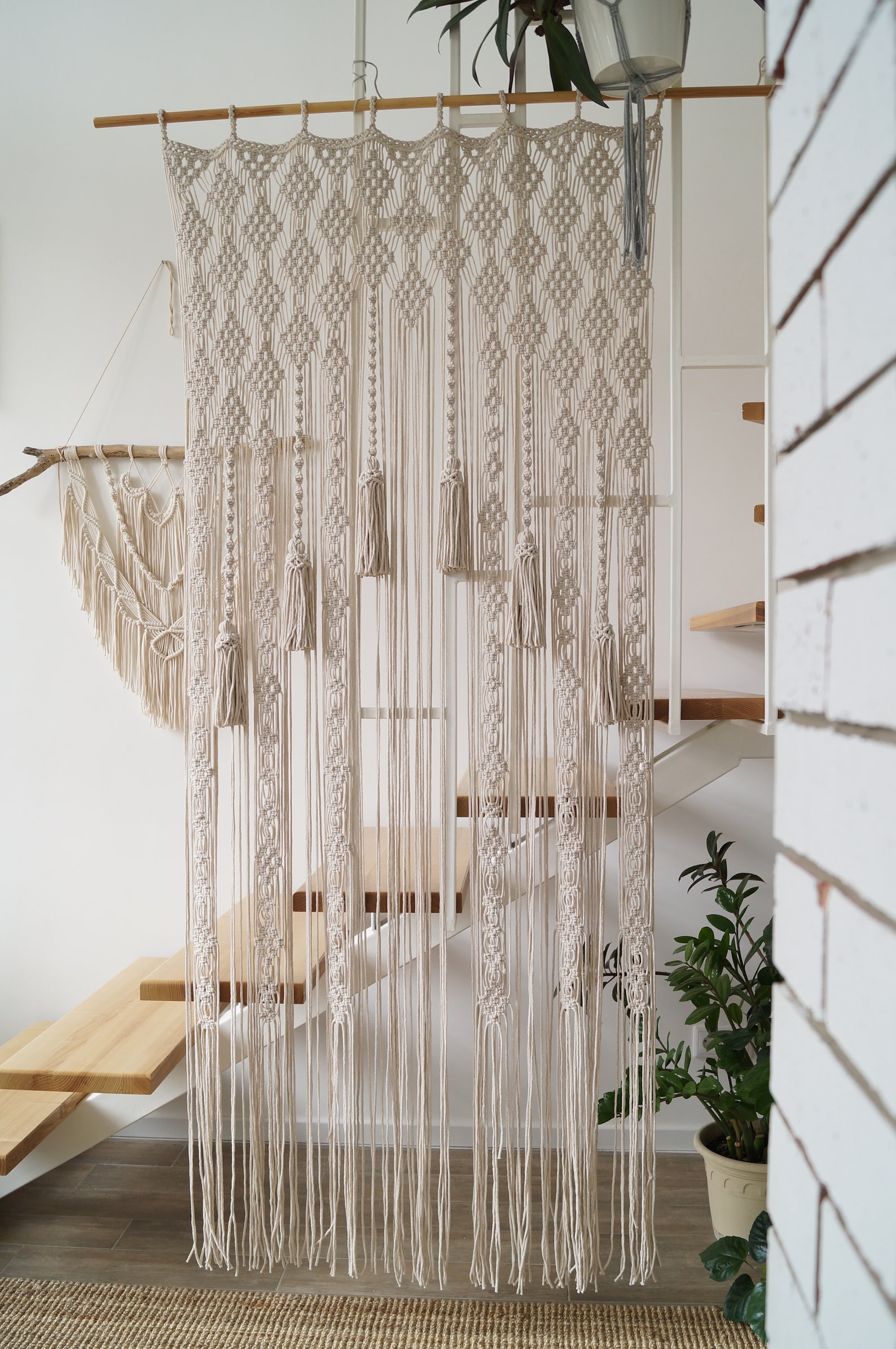 Macrame Curtain Divider Macrame Room Divider Macrame Curtain Panel