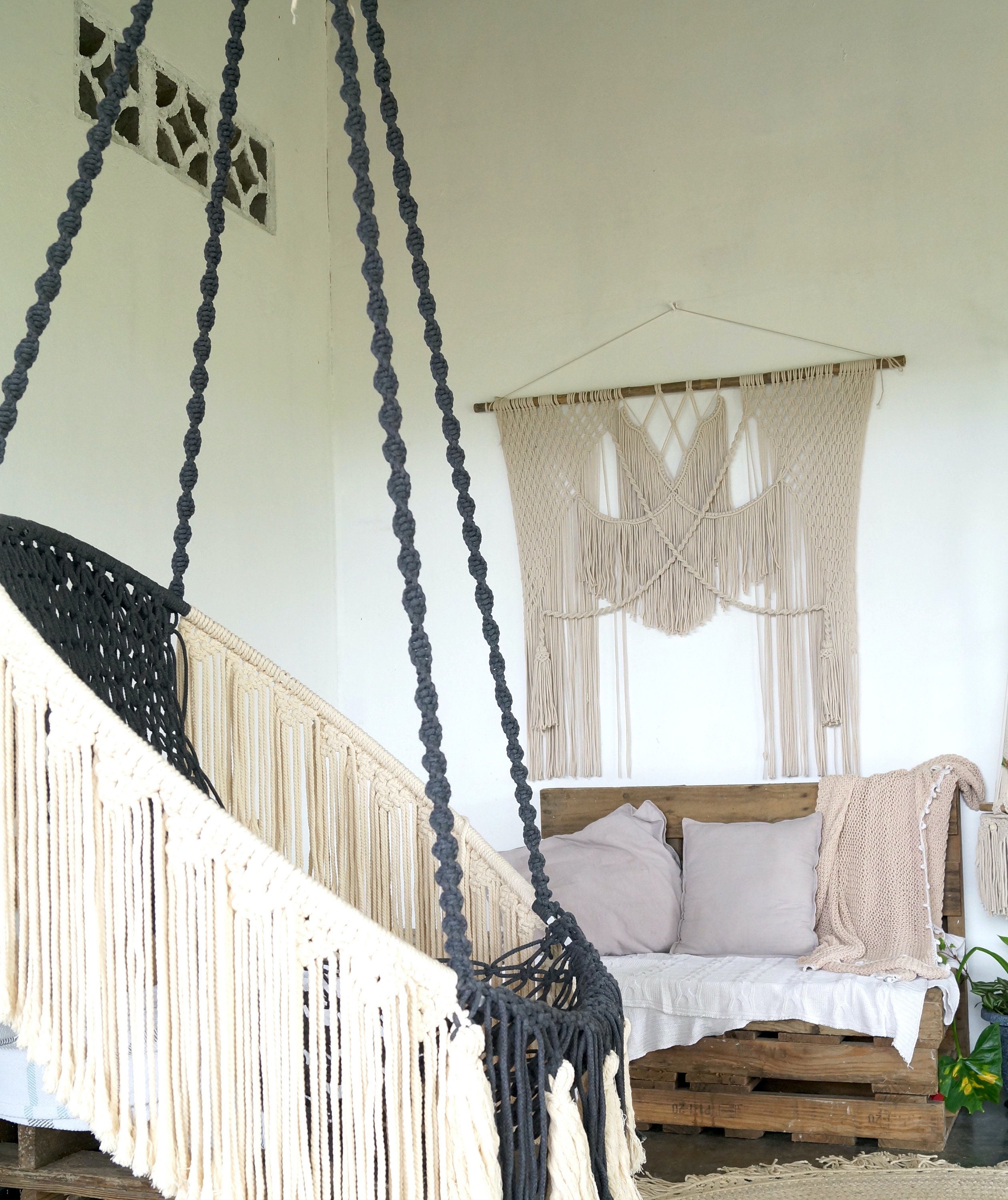 Hanging Chair Hammock,macrame Swing,hanging Nest for Terrace, Macrame