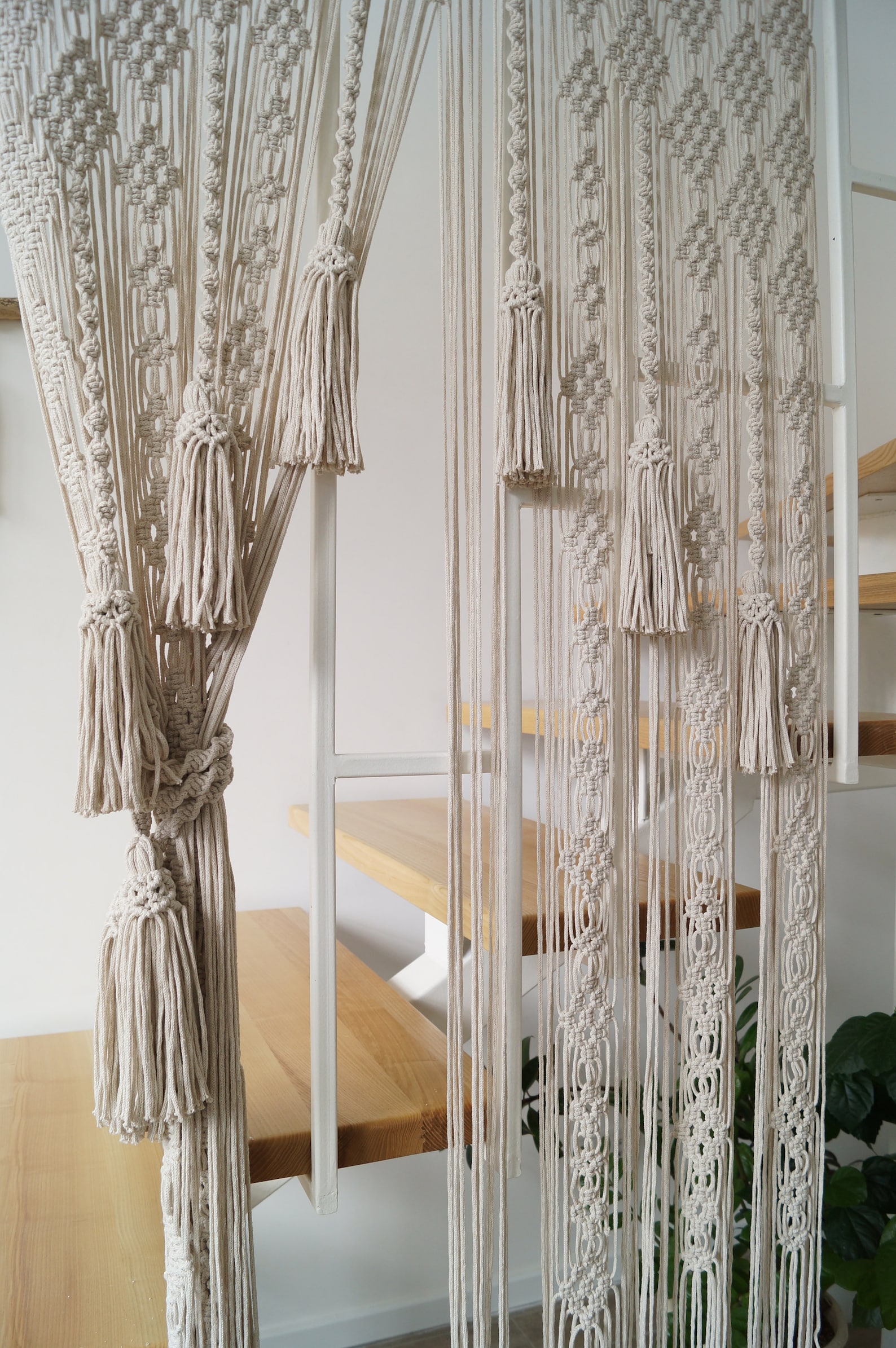 Macrame Curtain Divider Macrame Room Divider Macrame Curtain Panel