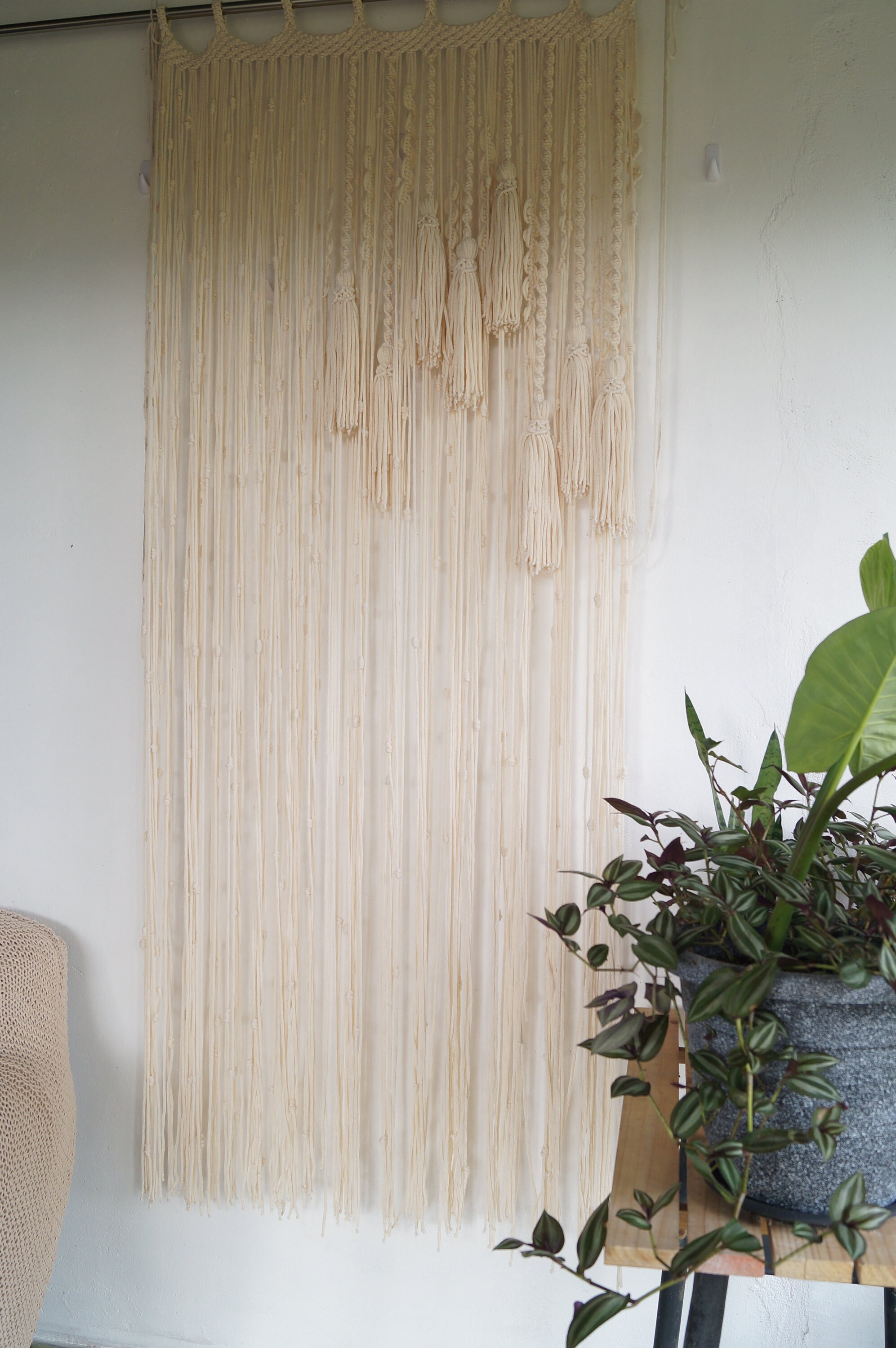 Macrame Room Divider Bead Curtains Long Boho Curtain Macrame Etsy