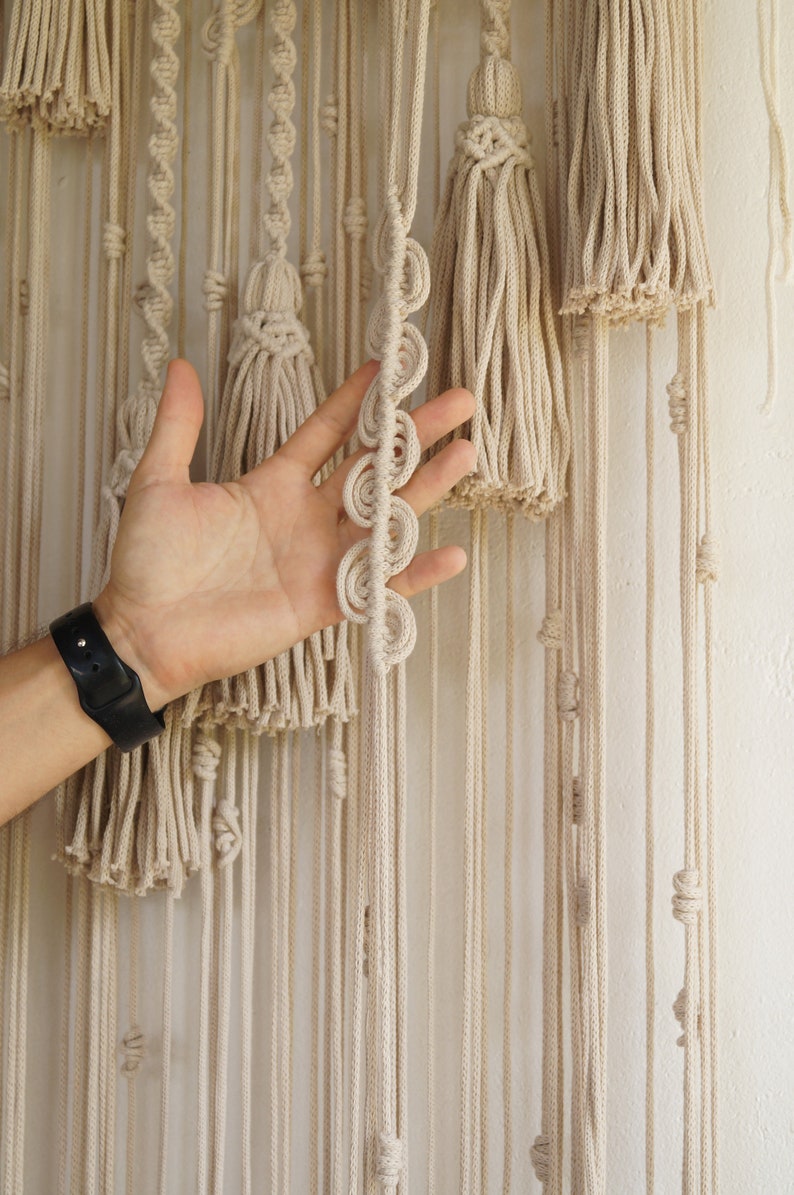 Macrame Room Divider Bead Curtains Long Boho Curtain Macrame Etsy