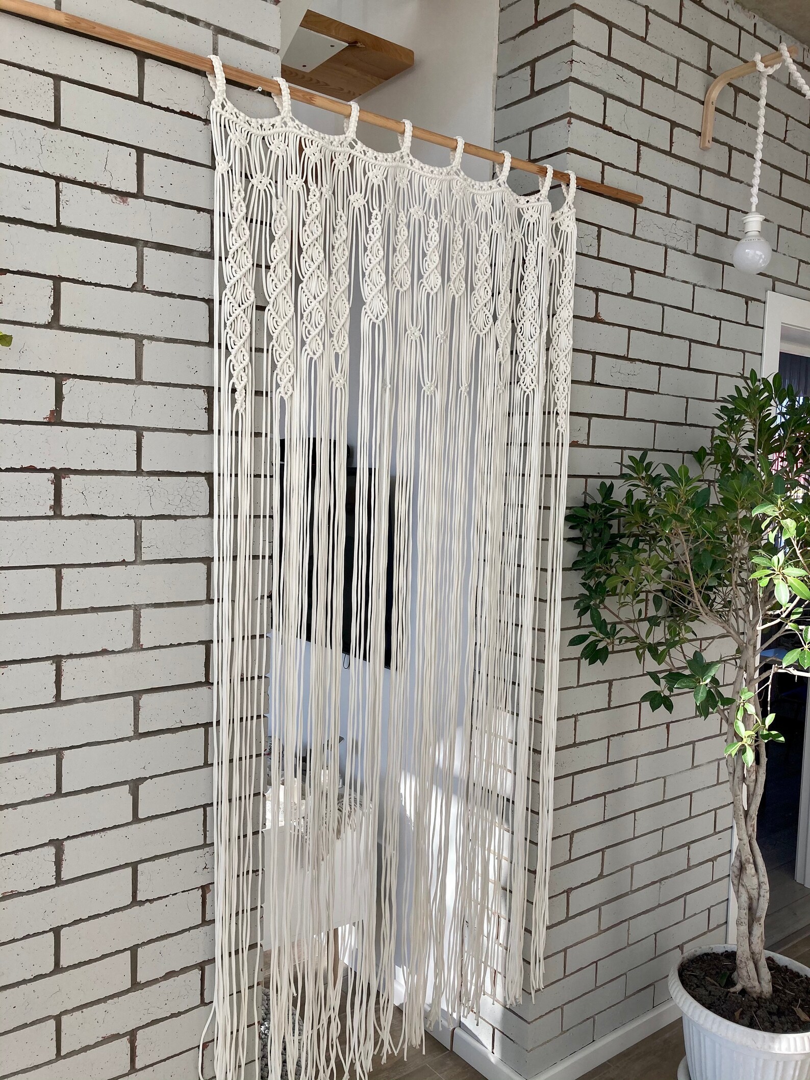 Macrame Shower Curtain,macrame Curtain Divider,macrame Curtain Panel