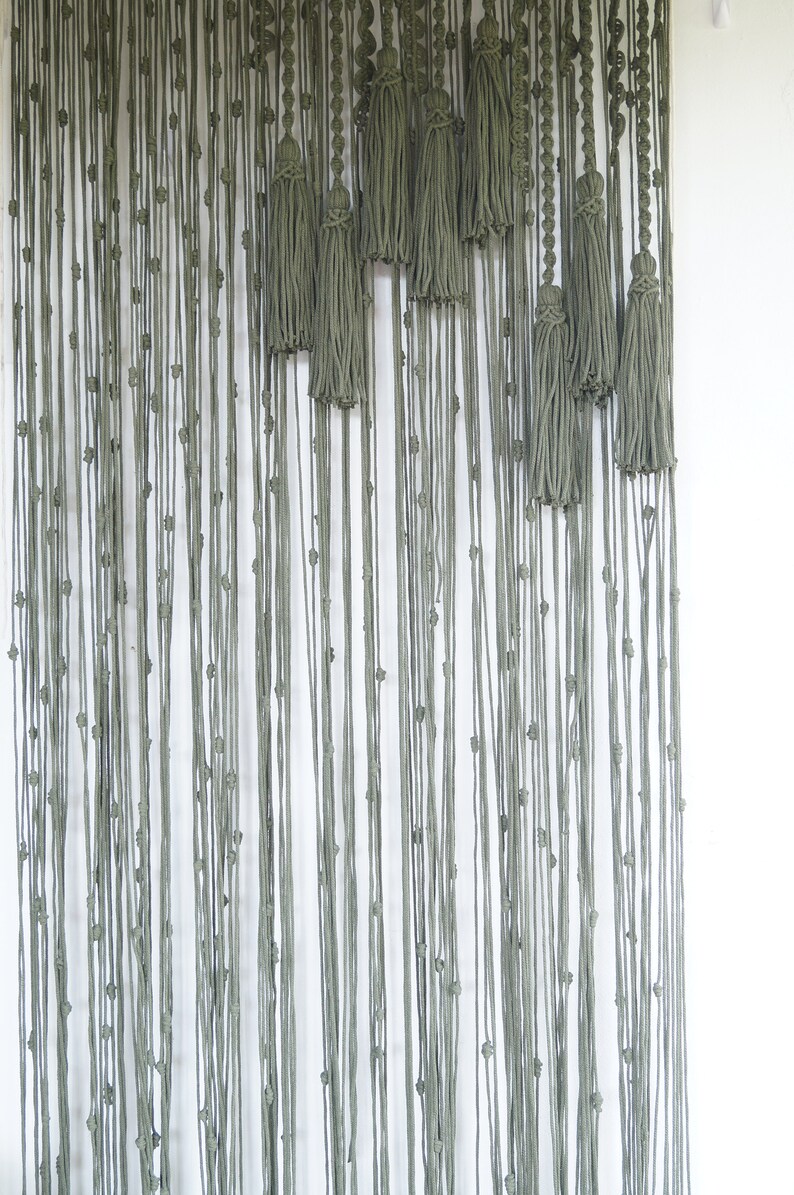 Macrame Room Divider Bead Curtains Long Boho Curtain Macrame Etsy
