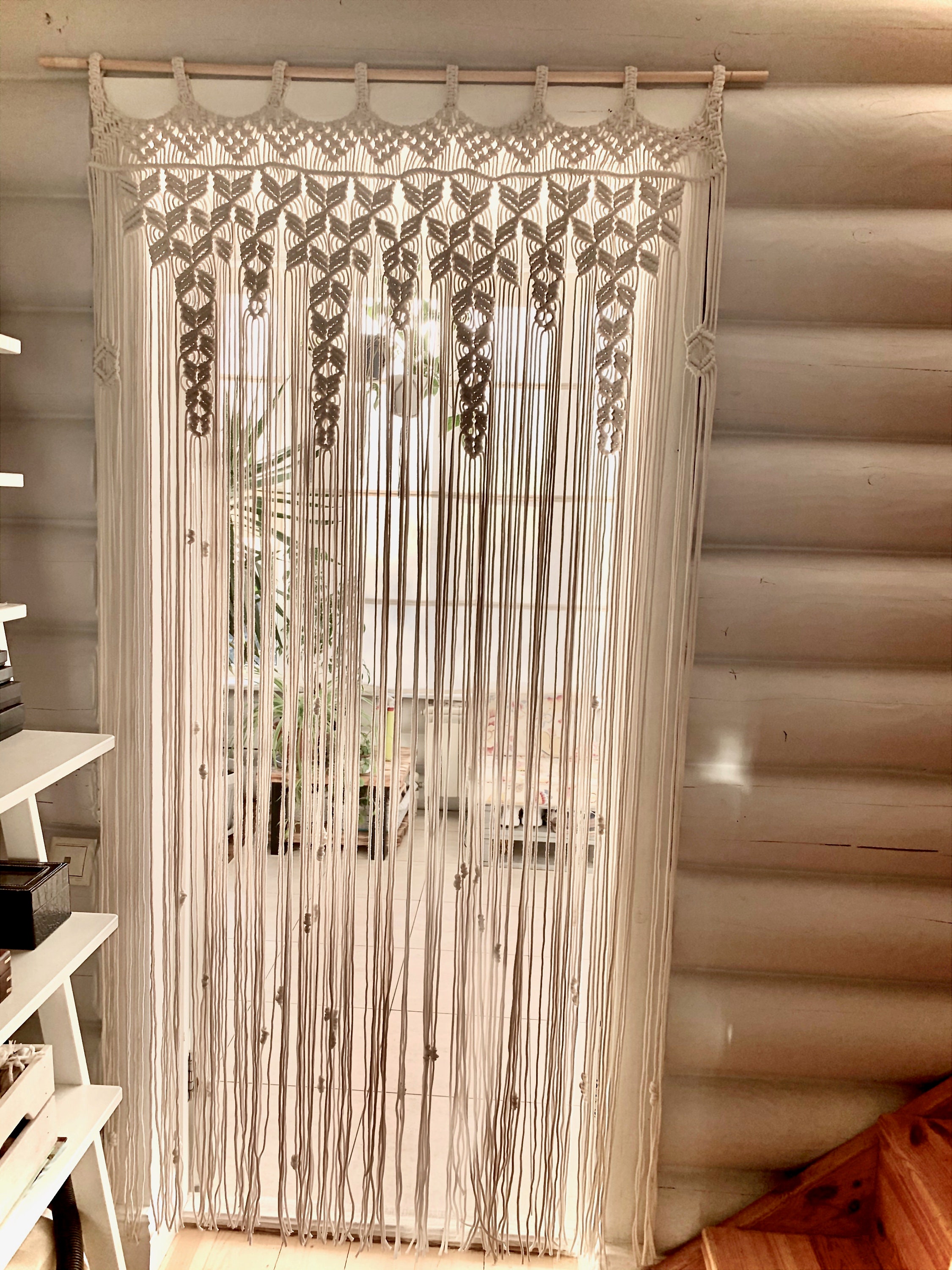 Fermatenda In Macramè Fatti A Mano, 2 Pezzi, Beige, Decorazione Per Finestre - 4