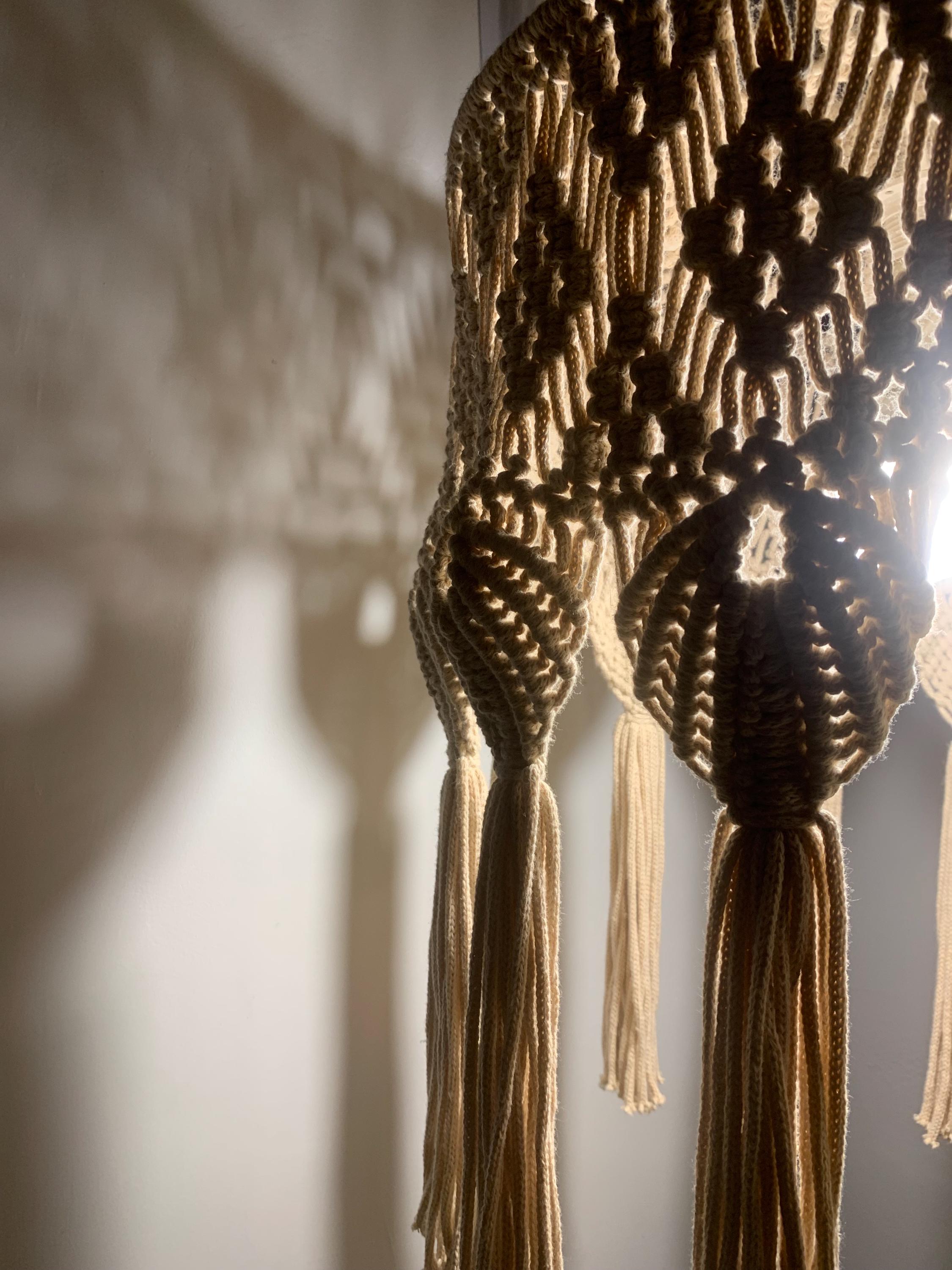Shell Disc Lamp Shade Lamp Shade With the Shells Patterns.modern Macrame Chandelier.boho ...