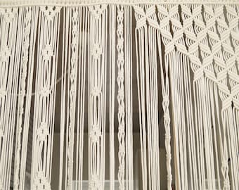 Doorway Curtain,Wardrobe Curtain,Macrame Room Divider,Transparent Curtain Panel,Bohemian Valance,Macrame Window Curtain,Housewarming gift