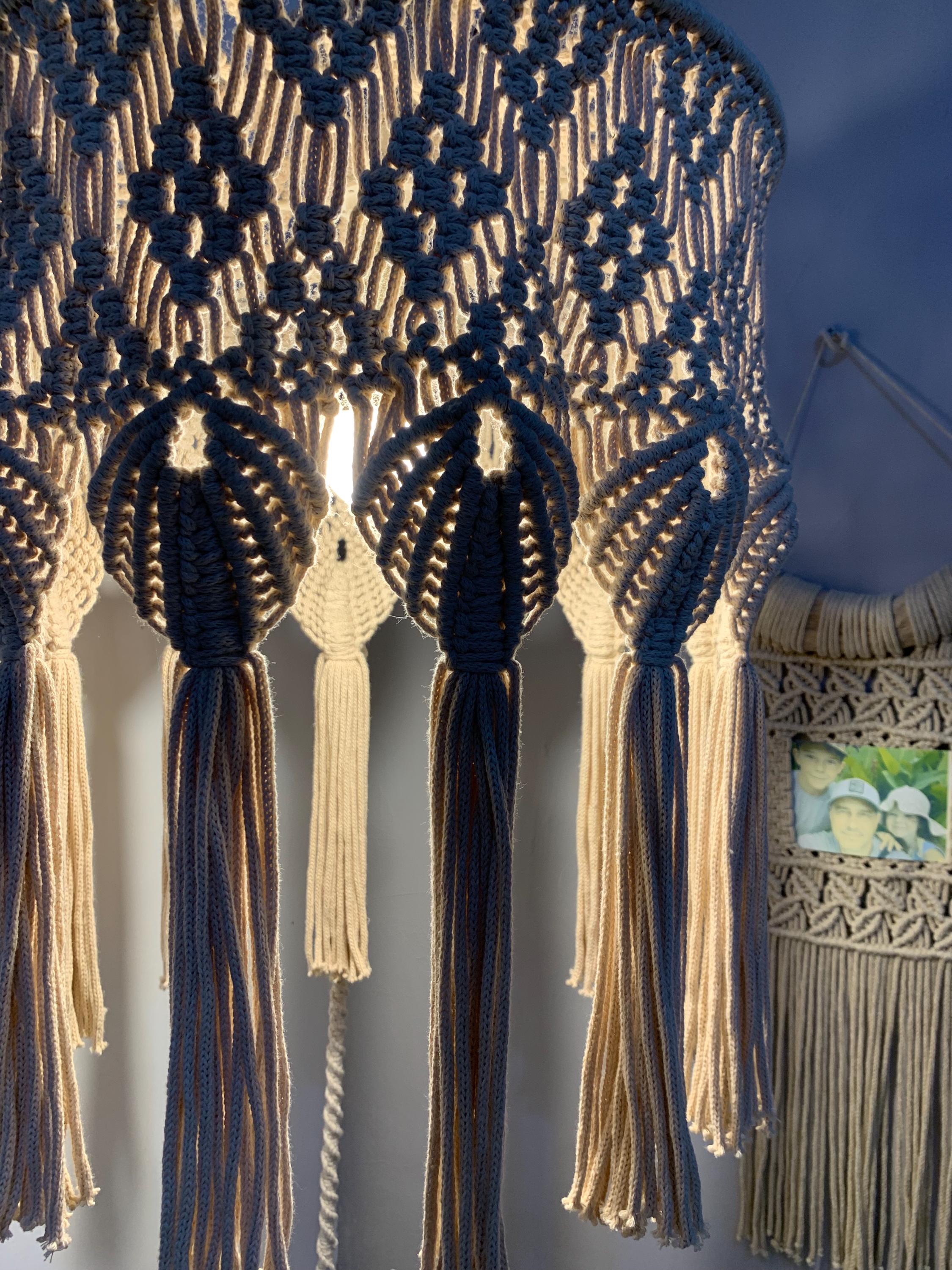 Shell Disc Lamp Shade Lamp Shade With the Shells Patterns.modern Macrame Chandelier.boho ...