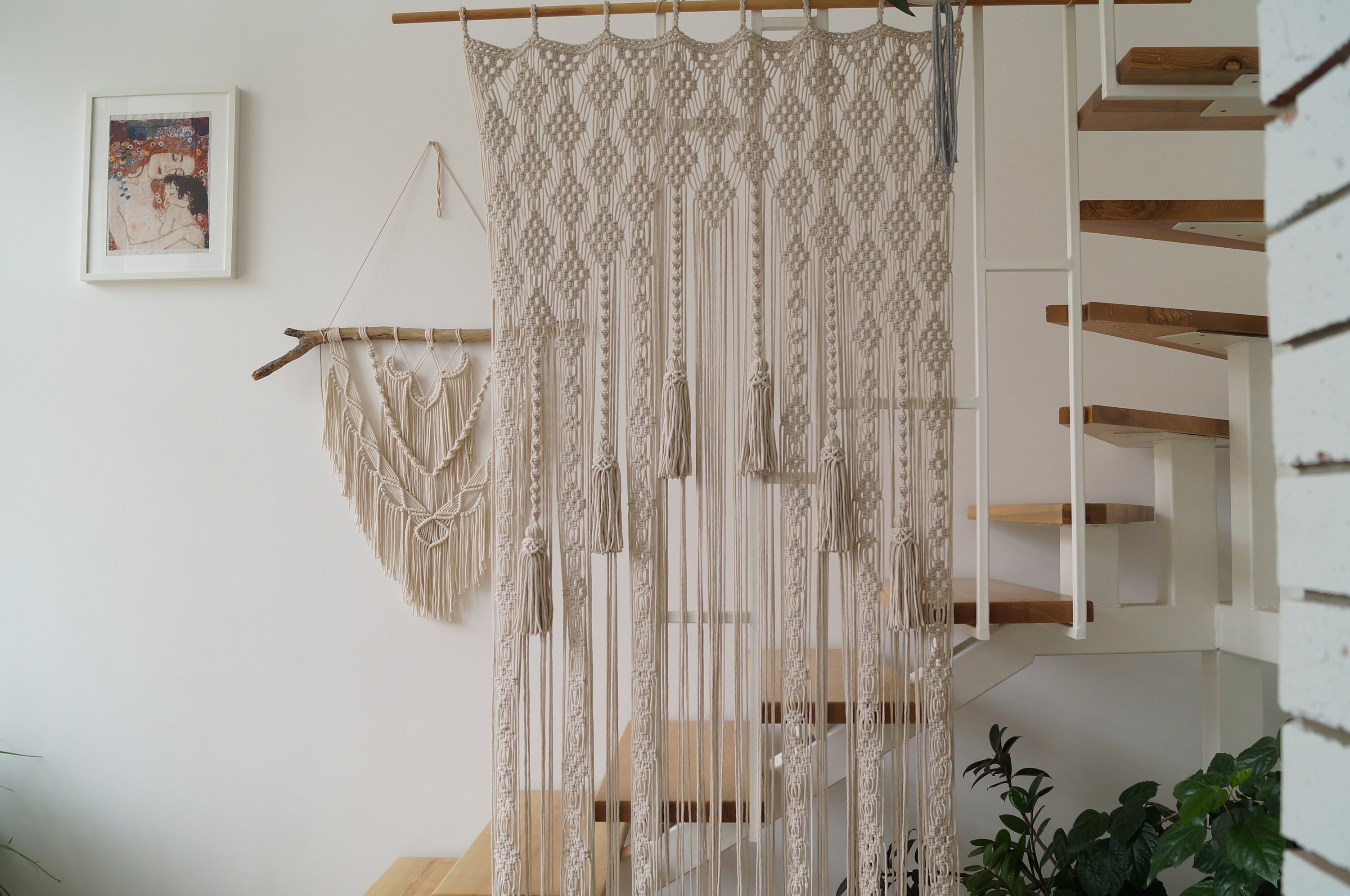 Macrame Curtain Divider Macrame Room Divider Macrame Curtain Panel Bohemian Valance Macrame Boho