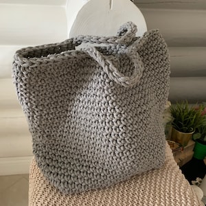 Crochet Market Bag,Crochet Boho Bag,Natural Shoulder Grey Bag,Knitted Bag,Crochet Tote Bag,Crochet Bag Patterns Square,Gift For Her