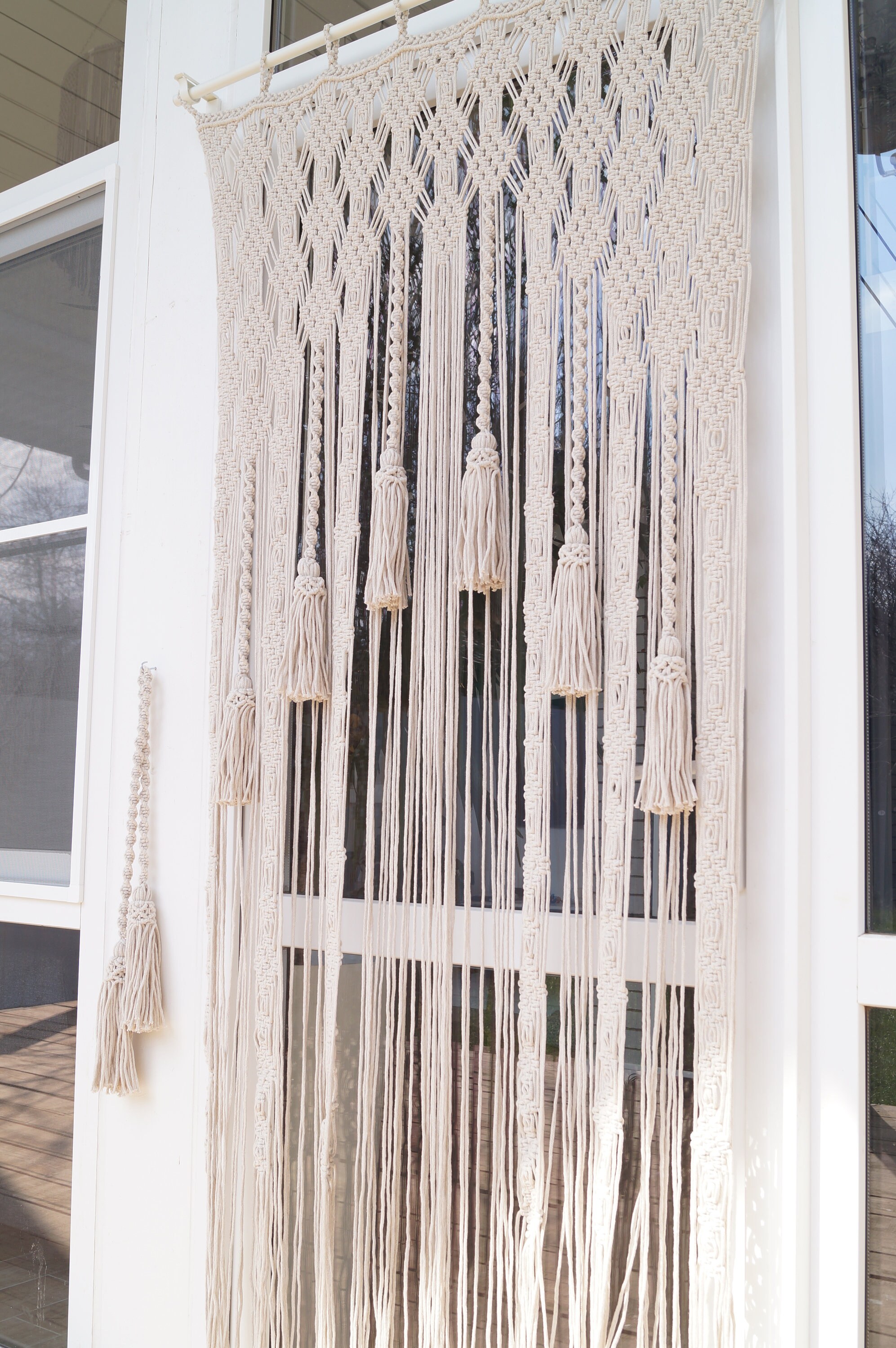 Macrame Curtain Divider Macrame Room Divider Macrame Curtain Panel
