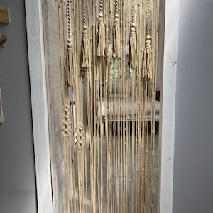 Beads doorway curtain,Dangle macrame room divider,Bohemian door curtain,Closet door panel with tassels pattern,Housewarming gift for her