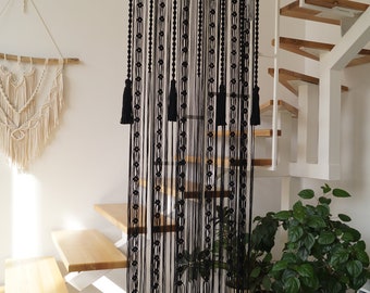 Cortina de macramé para puerta, separador de ambientes hecho a mano, cenefa bohemia, panel de puerta a medida, estampado para decoración de ventanas, cortinas boho chic, regalo para mamá