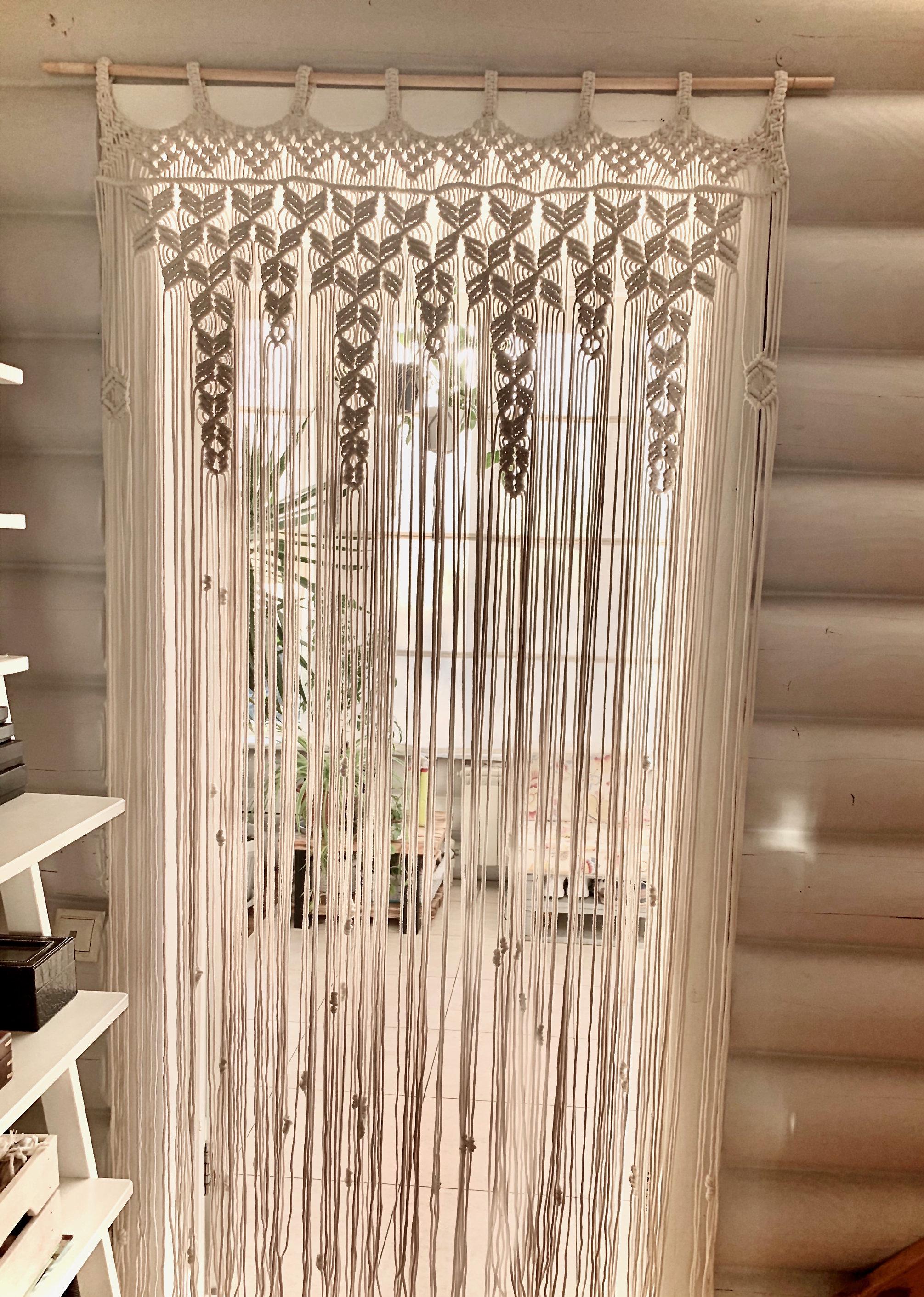 Macrame Door, Window, Curtain,Handmade Doorway Panel,Macrame Room Divider,Custom color pattern,Bohemian Valance,Boho Home Decor,Gift for Mom