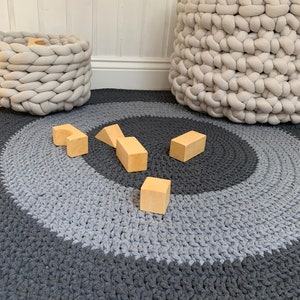 Crochet Round Rag, Teppich Rug,Creamy Circle Area Rug,Cotton Cord Pattern,Braided Rag Rug,Nursery Rug,Wicker Carpet,Floor Decoration