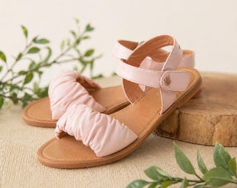 Girls pink vintage sandals & shoes for summer footwear in fashion and trendy and boho style for soft aesthetics
