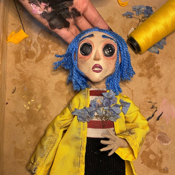 Personalized Coraline doll/ handmade doll/ gifts for Coraline “mini me” fans