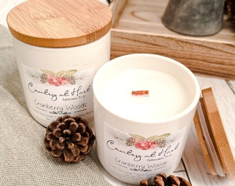 Cranberry Woods Candle / Fall Collection / Wooden Wick / Coconut Soy Wax