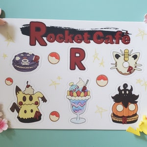 Rocket Café sticker sheet