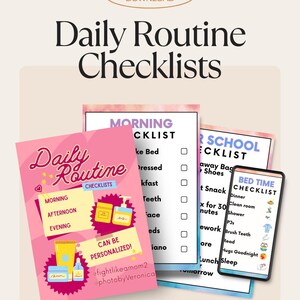 Morning, After School, and Evening, Checklists and Routines, 6 total posters. Digital Downloads, Printable