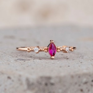 Marquise Cut Stone Ring, Birthstone Ring, Solid Sterling Silver Mothers Ring, Handmade Jewelry, Family Ring, Dainty Ring, Personalized Gift