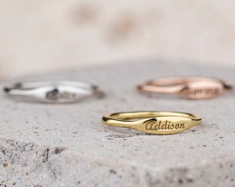 Name Engraved Ring, Children New Baby Name Ring, Real Silver Mother Gift Ring, Handmade Jewelry, Family Ring, Dainty Ring, Personalized Gift