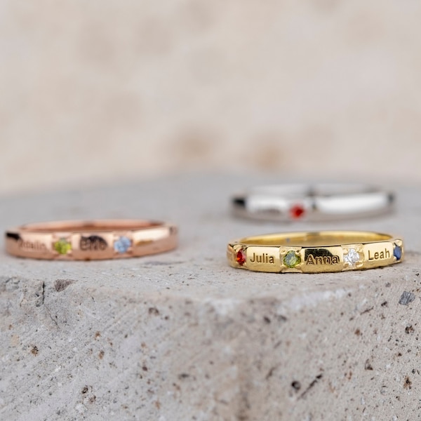 Mothers Ring Silver Engraved Etsy