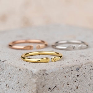 Anillo Grabado De Carta, Anillo Inicial De Bebé De Niños, Anillo De Regalo Madre De Plata, Joyas Hechas A Mano, Anillo Familiar, Regalo De Navidad, Regalo Personalizado