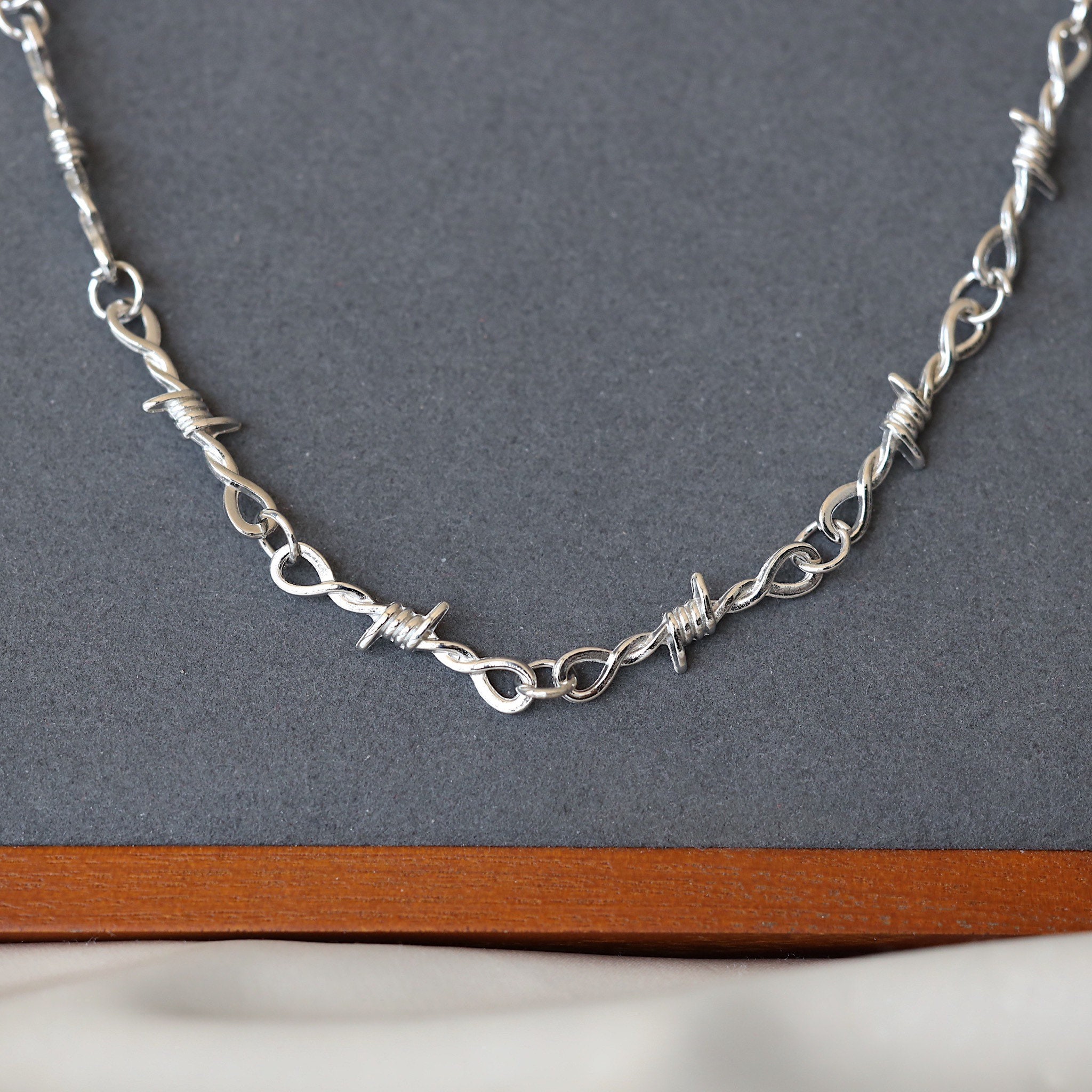 Artist Collective Drip Face 10 Silver Chain Necklace